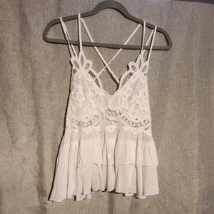 White Lace Tank Top Size L